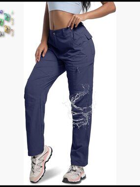 Lightweight Quick Dry Hiking Cargo Pants Waterproof UPF 50+ Outdoor Travel